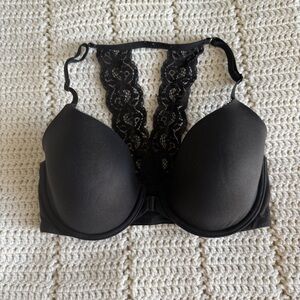 Victoria's Secret Racerback Perfect Coverage Body by Victoria Black Lace 32DD